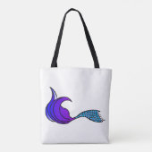 Droog is geen optioneel blauw/paarse zeemeermin tote bag (Achterkant)