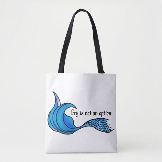 Droog is geen optioneel blauwe canvas tas met zeem (Voorkant)