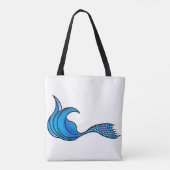 Droog is geen optioneel blauwe canvas tas met zeem (Achterkant)