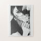 Droog meisje met roos Surrealistische tekenkunst Legpuzzel (Verticaal)