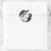 Droog meisje met roos Surrealistische tekenkunst Ronde Sticker (Tas)