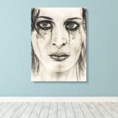 Droog meisje - Tekenen in potlood Canvas Afdruk (Insitu (Houten vloer))