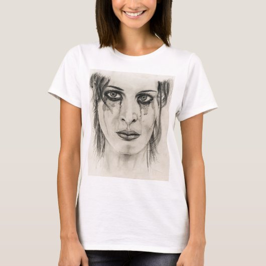 Droog meisje - Tekenen in potlood T-shirt (Voorkant)
