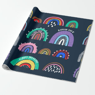 Droog naadloos patroon met aardbeienbloem cadeaupapier