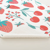 Droog naadloos patroon met vruchten, aardbei sherpa deken (3/4)