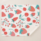 Droog naadloos patroon met vruchten, aardbei sherpa deken (Voorkant (horizontaal))