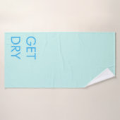 Droog of aangepast bericht blauw en Bleek groen Badhanddoek (Badhanddoek)