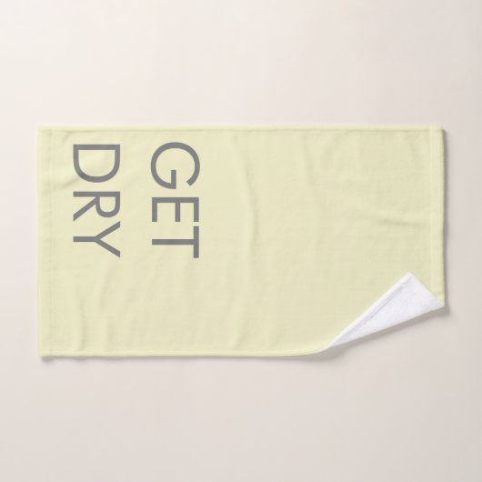 Droog of aangepast bericht grijs en Bleek geel Handdoek (Handdoek)