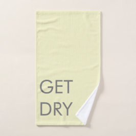 Droog of aangepast bericht grijs en Bleek geel Handdoek