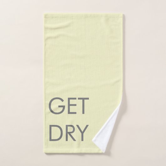 Droog of aangepast bericht grijs en Bleek geel Handdoek (Handdoek)