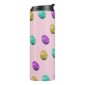 Droog paaseieren op roze thermosbeker (Gedraaid links)