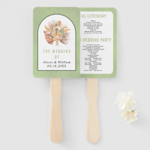 Droog palmparelgras groen trouwprogramma