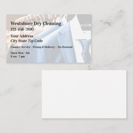 Droog reinigen Visitekaartjes winkel (Voorkant / Achterkant)
