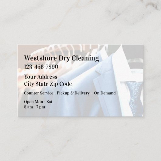 Droog reinigen Visitekaartjes winkel (Voorkant)
