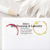 Droog reinigen wasvlekken wijnkoffie etiket (Insitu)