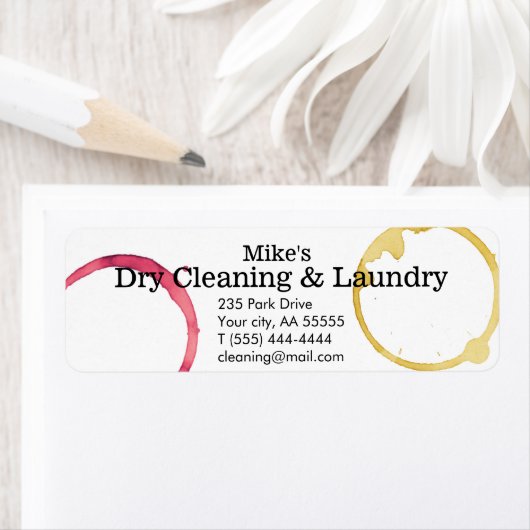 Droog reinigen wasvlekken wijnkoffie etiket (Insitu)