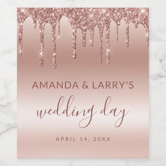 Droog Roos Gold Wine Etiket op fles