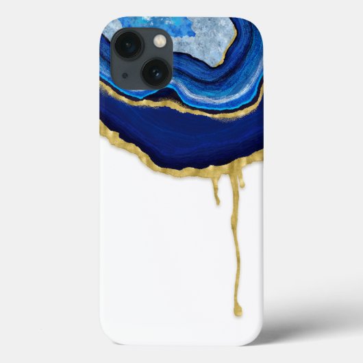 Droog Sapphire Blue en Gold Agate Case-Mate iPhone Case (Achterkant)