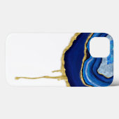 Droog Sapphire Blue en Gold Agate Case-Mate iPhone Case (Achterkant (horizontaal))