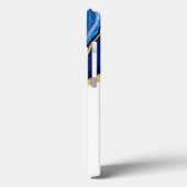Droog Sapphire Blue en Gold Agate Case-Mate iPhone Case (Achterkant / Links)