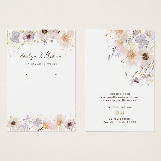 Droog siersiersieraden visitekaartje (Voorkant /achterkant)