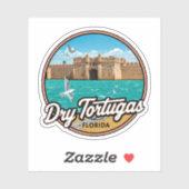 Droog Tortugas Florida Oude Reisbestemming Sticker (Vel)