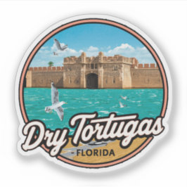 Droog Tortugas Florida Oude Reisbestemming Sticker
