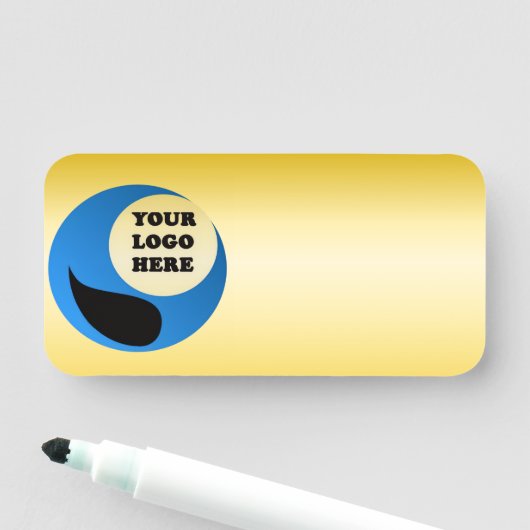 Droog Uitwisbare Lege Logo Naamkaart Badge (In situ)