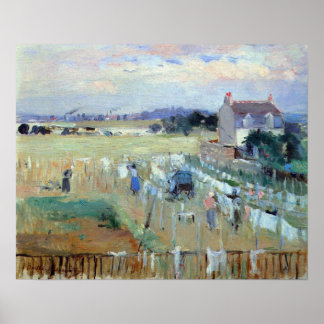 Droog wasgoed door Berthe Morisot Poster