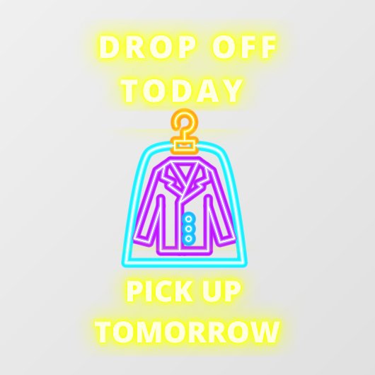 Droog wasgoed laat de ophaalservice morgen Faux Ne Raamsticker (Vel)