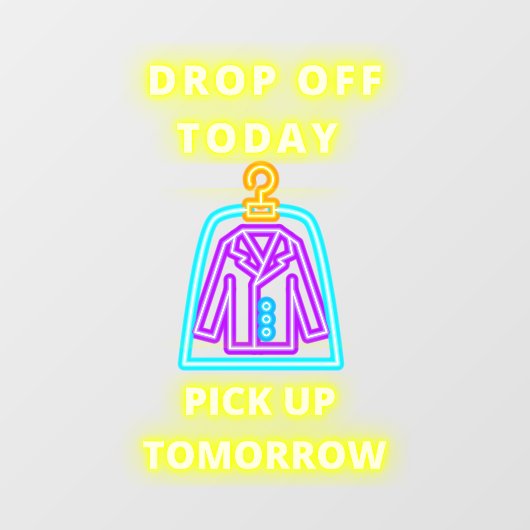 Droog wasgoed laat de ophaalservice morgen Faux Ne Raamsticker (Vel)