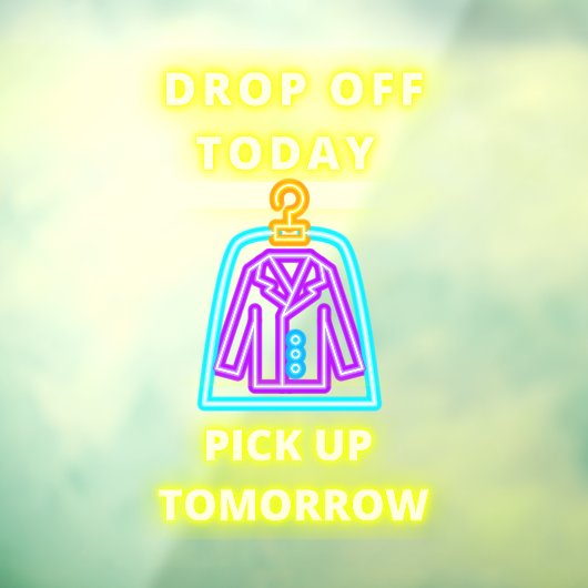 Droog wasgoed laat de ophaalservice morgen Faux Ne Raamsticker (Vel 3)