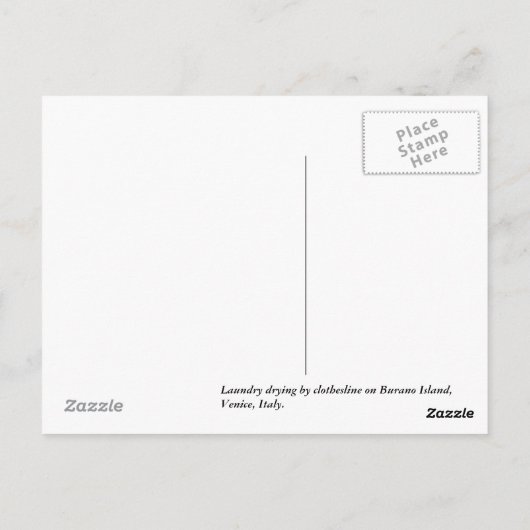 Droog wasgoed met een dop, briefkaart (Achterkant)