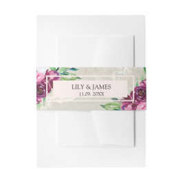 Droog, wijn en roze rozen bruiloft uitnodigingen wikkel