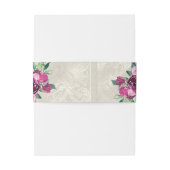 Droog, wijn en roze rozen bruiloft uitnodigingen wikkel (Achterkant Voorbeeld)