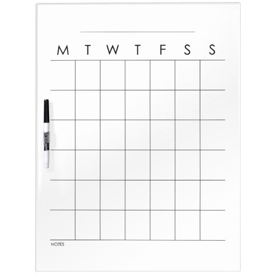 Droog Wis De Lege Kalender Van De Familie Van Het Whiteboard Zazzle Nl