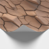 Droog woestijnscheuren zandpatroon cadeaupapier (Hoek)