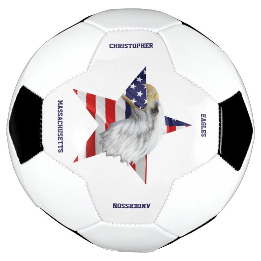 Droogbald Eagle, de Amerikaanse vlag, Star Voetbal (Gedraaid)