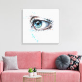 Droogblauw oog (verdriet, sympathie en depressie) canvas afdruk (Insitu (Woonkamer))