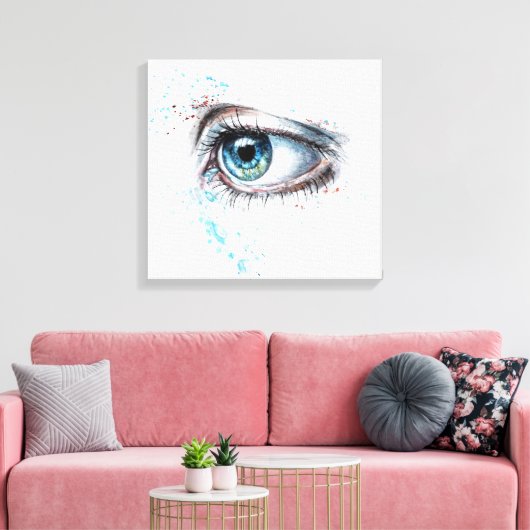 Droogblauw oog (verdriet, sympathie en depressie) canvas afdruk (Insitu (Woonkamer))