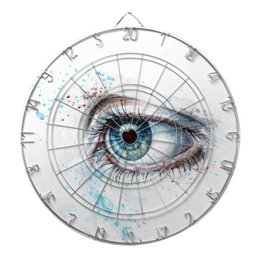 Droogblauw oog (verdriet, sympathie en depressie) dartbord (Voorkant)