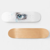 Droogblauw oog (verdriet, sympathie en depressie) persoonlijk skateboard (Horizontaal)