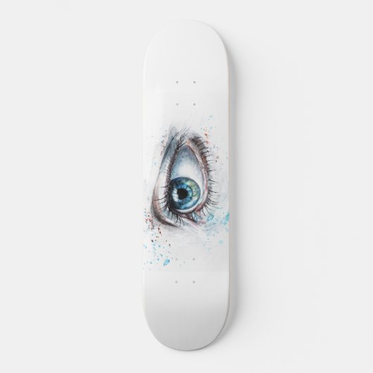 Droogblauw oog (verdriet, sympathie en depressie) persoonlijk skateboard (Voorkant)