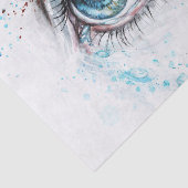 Droogblauw oog (verdriet, sympathie en depressie) tissuepapier (Detail)