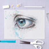 Droogblauw oog (verdriet, sympathie en depressie) tissuepapier (Craft)