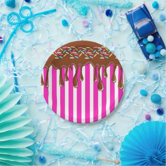 Droogchocolade met sproinkelpapier Bord roze (Feest)