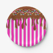 Droogchocolade met sproinkelpapier Bord roze (Voorkant)