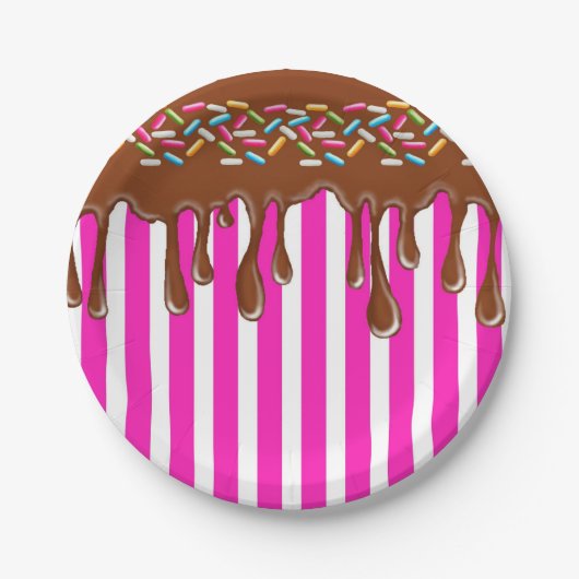 Droogchocolade met sproinkelpapier Bord roze (Voorkant)