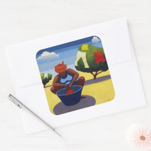 Droogdag 2007 vierkante sticker (Envelop)