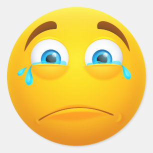 Drooggele Emoji Ronde Sticker